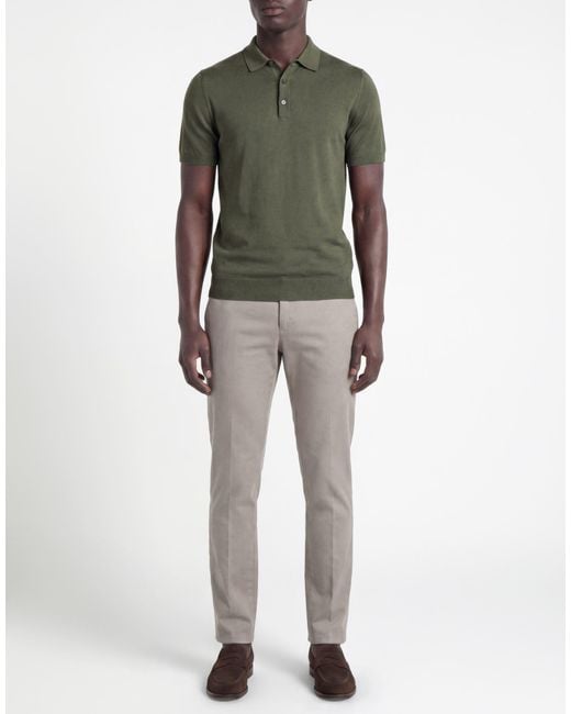 Moorer Green Military Polo Shirt Cotton for men