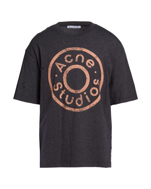 Acne Black Slate T-Shirt Cotton, Polyester for men