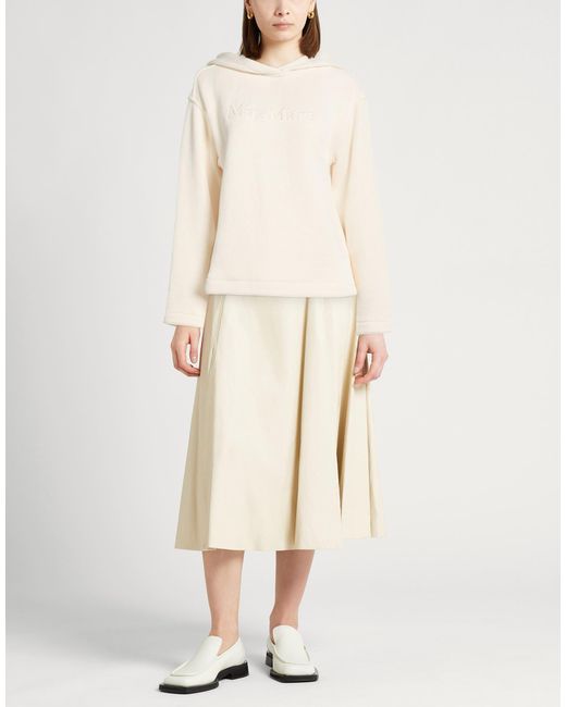 Max Mara White Cream Sweatshirt Cotton, Polyester