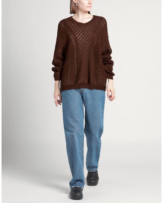 Twinset Brown Sweater Polyamide, Mohair Wool, Wool