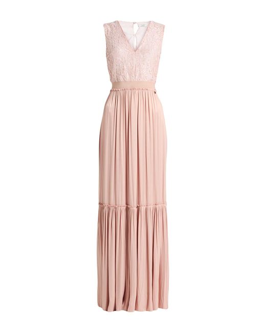 Rebel Queen Pink Maxi Dress Polyester, Viscose