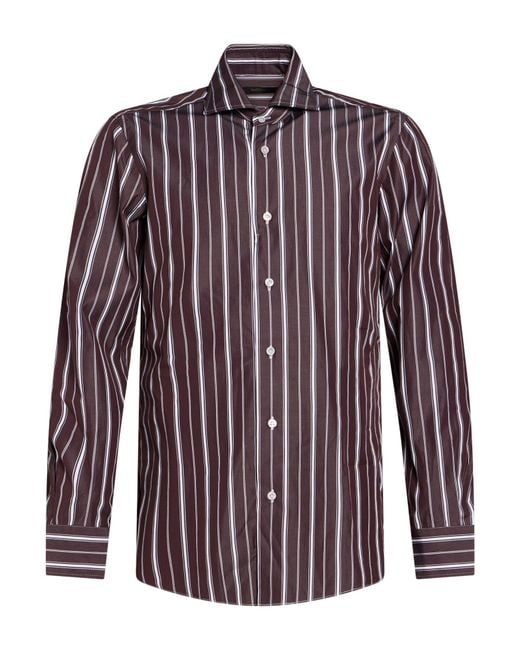Barba Napoli Purple Shirt Cotton for men