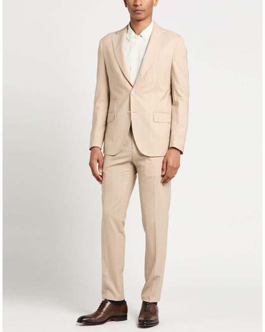 Eleventy Natural 33048876Sp Suit Wool, Silk, Elastane for men