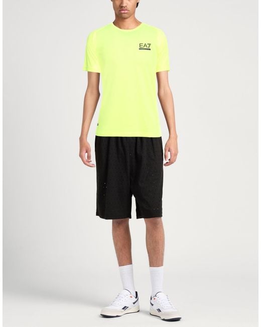 EA7 Yellow T-Shirt Polyester for men