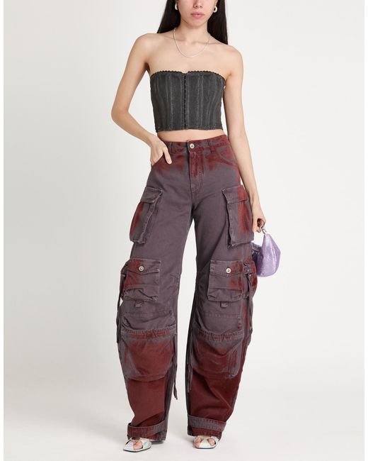 The Attico Red Pants Cotton