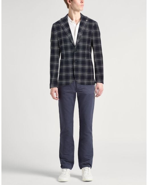 Manuel Ritz Blue Blazer Cotton, Polyester, Polyamide, Elastane for men