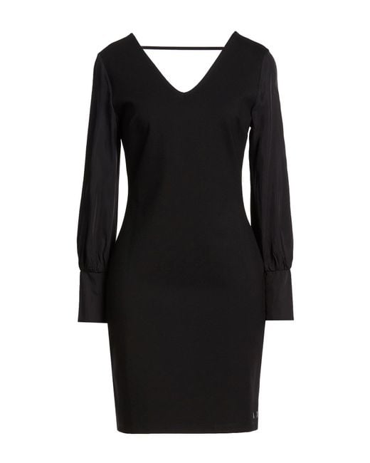 ARMANI EXCHANGE Black Mini Dress Viscose, Polyamide, Elastane