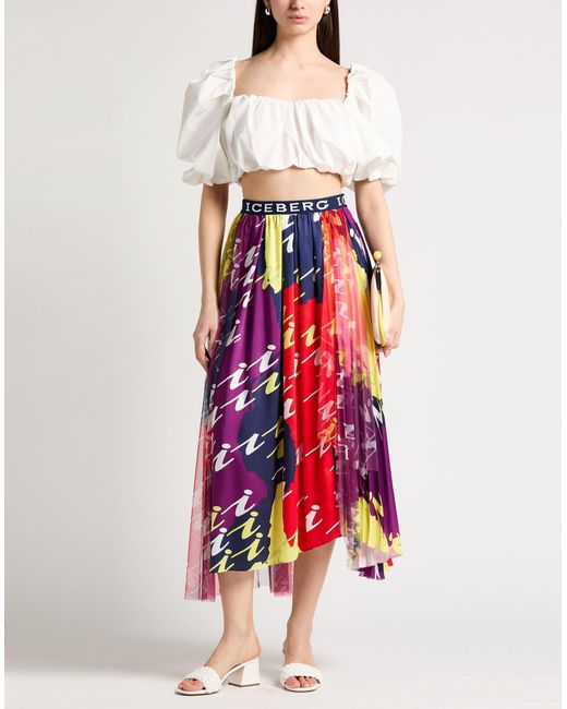 Iceberg White Midi Skirt Polyester