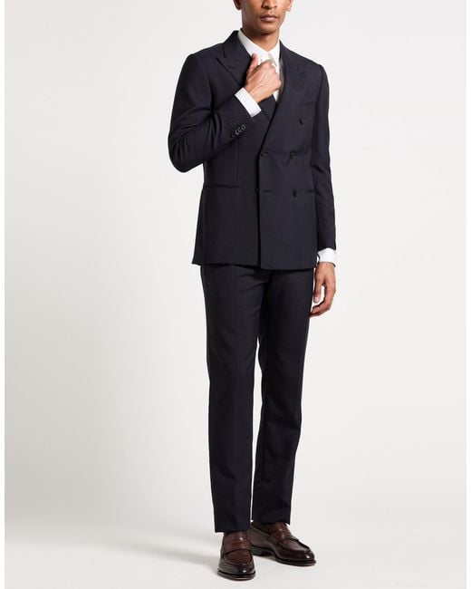 Caruso Blue Midnight Suit Polyethylene, Polyester for men