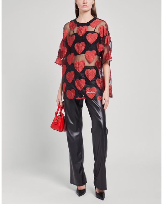 Love Moschino Red T-Shirt Viscose, Polyester, Elastane