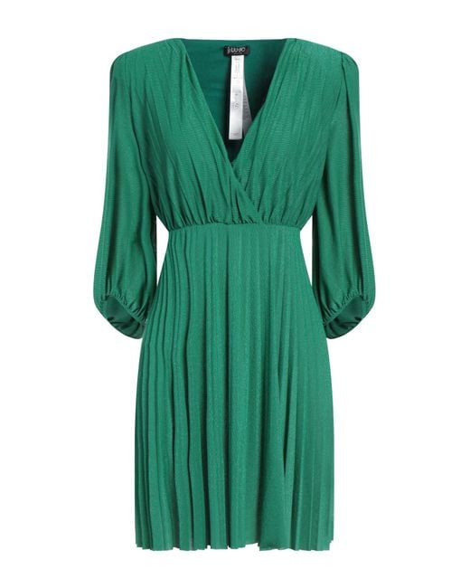 Liu Jo Green Mini Dress Viscose, Polyamide, Polyester, Elastane