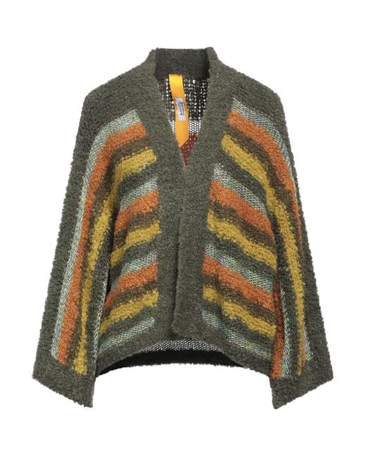COLOUR MARKET® Green Cardigan Acrylic, Viscose, Polyamide, Wool, Metallic Fiber