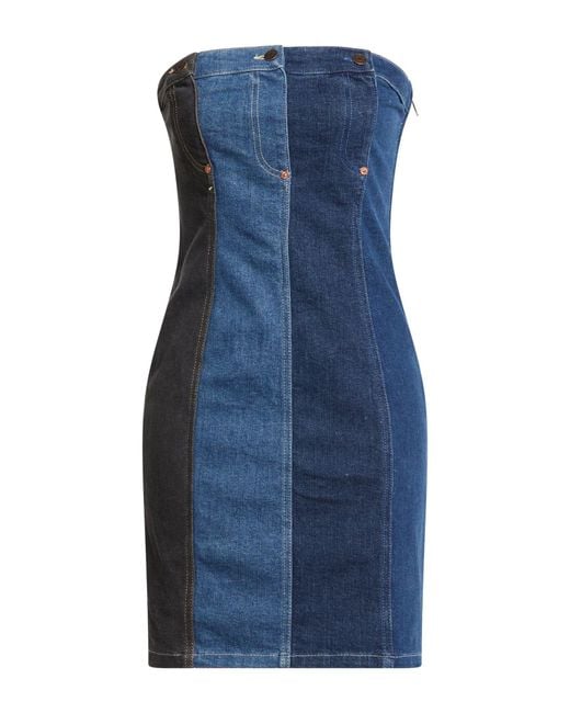 Moschino Blue Mini Dress Cotton, Elastane