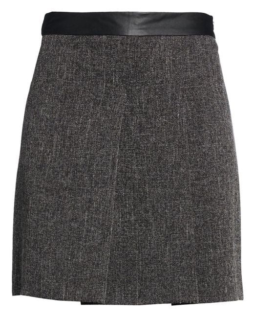 Kaos Gray Mini Skirt Polyester, Viscose, Elastane