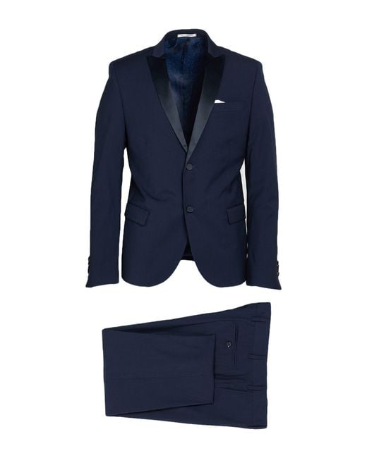 Daniele Alessandrini Blue Suit Polyester, Viscose, Wool, Elastane for men