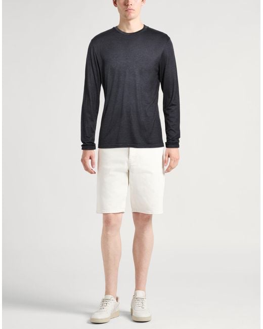 Crossley Blue Charcoal T-Shirt Virgin Wool for men