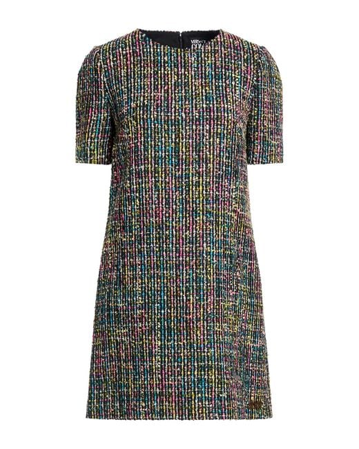 Versace Jeans Couture Gray Mini Dress Viscose, Cotton, Polyester, Polyamide, Acrylic