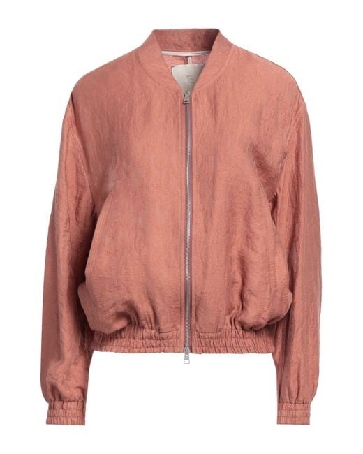 Tela Pink Rust Jacket Linen, Viscose, Polyamide