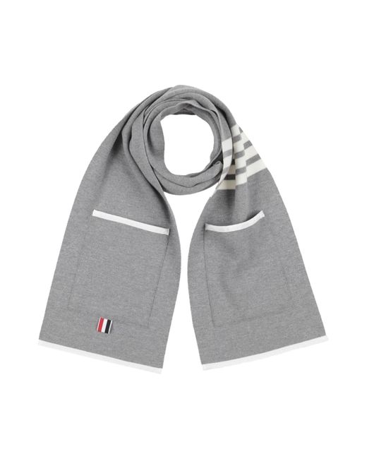 Thom Browne Gray Scarf for men
