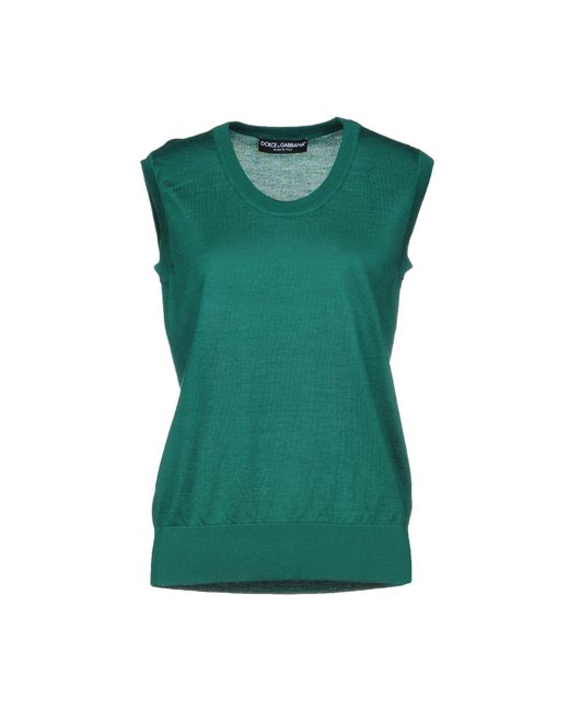 Womens Clothing Jumpers and knitwear Sleeveless jumpers Dolce & Gabbana Lace Jumper in Green 