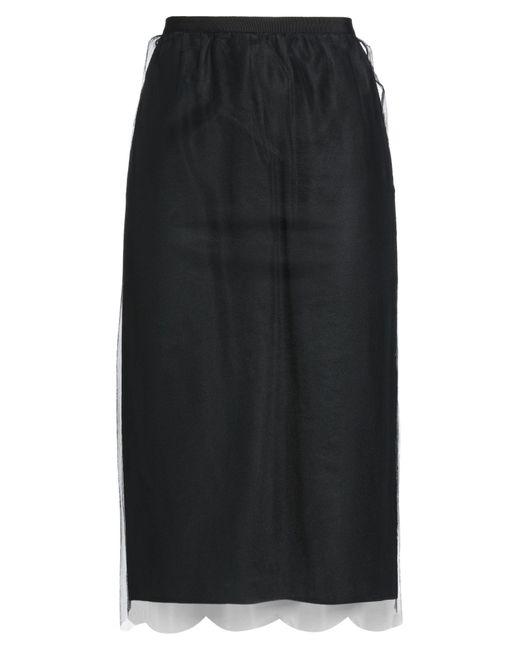 MSGM Black Midi Skirt