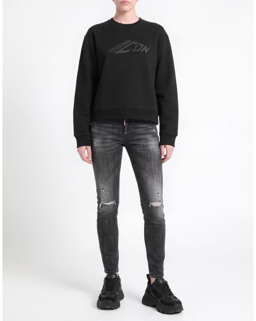 DSquared² Black Sweatshirt Cotton, Polyester