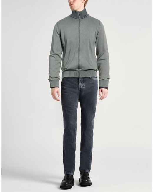 Alpha Studio Gray Cardigan Cotton for men