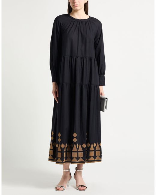 Alpha Studio Black Maxi Dress Cotton