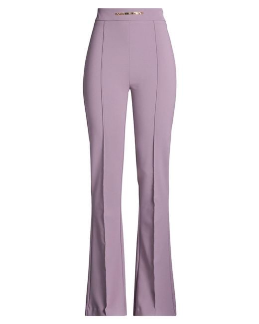 Elisabetta Franchi Purple Pants Polyester, Elastane
