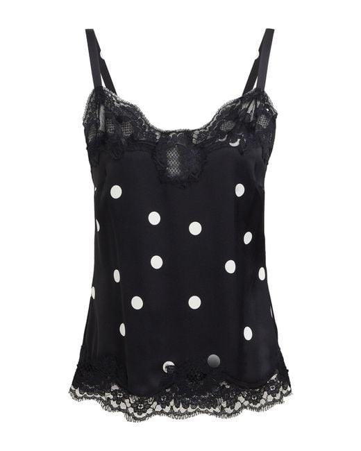 Dolce & Gabbana Black Top Silk, Cotton, Elastane, Polyamide