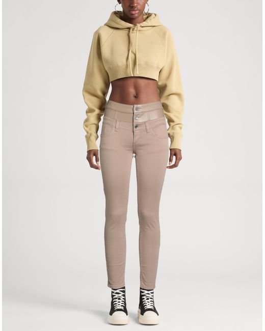 Liu Jo Natural Khaki Pants Cotton, Elastane, Polyester