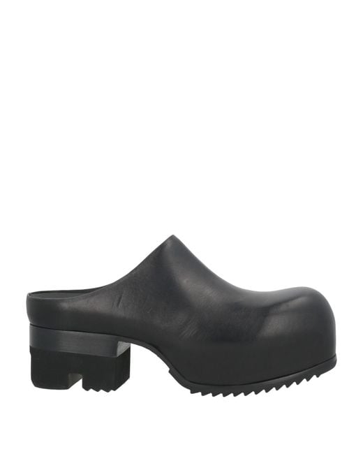 Rick Owens Gray Mules & Clogs Leather