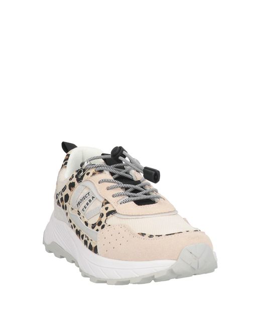 Acbc White Ivory Sneakers Leather, Textile Fibers