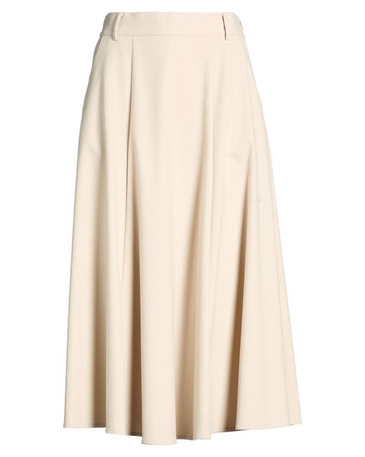 Purotatto Natural Ivory Midi Skirt Viscose, Polyester, Elastane