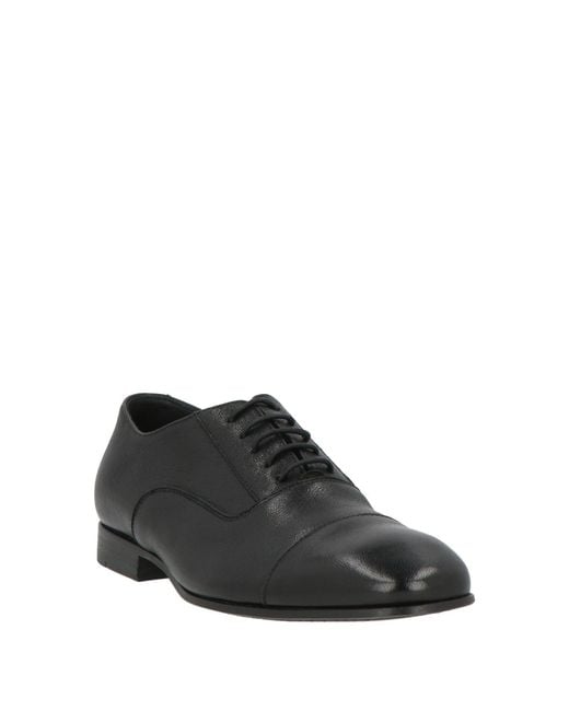 Pantanetti Black Lace-Up Shoes Leather