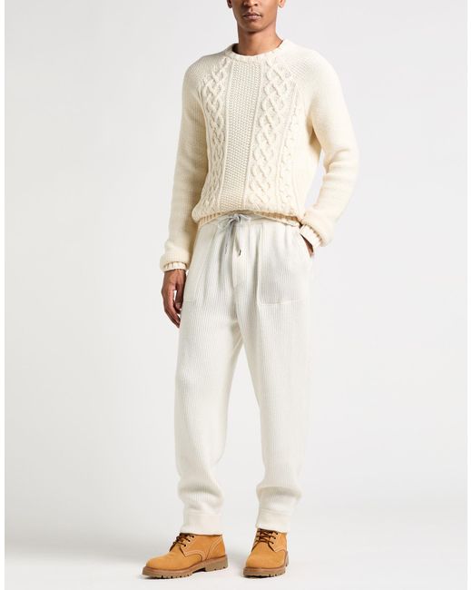 Brunello Cucinelli White Pants Cashmere for men
