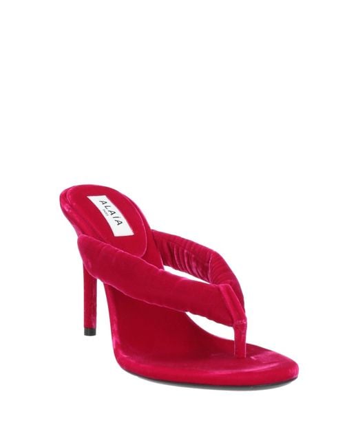 Alaïa Pink Fuchsia Thong Sandal Textile Fibers