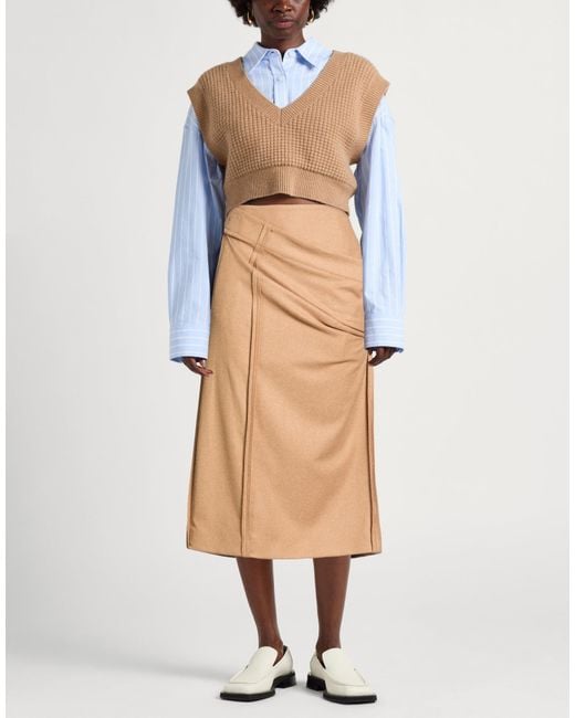 THE GARMENT Natural Midi Skirt Recycled Wool, Polyamide, Lyocell