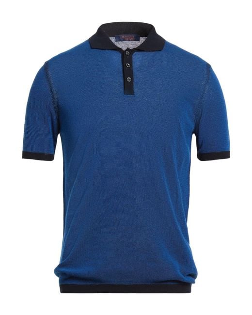 Trussardi Blue Polo Shirt Cotton for men