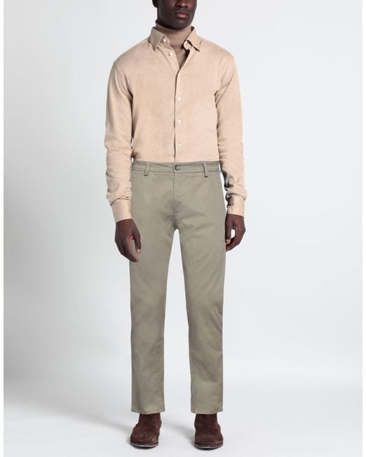 Low Brand Gray Pants Cotton, Elastane for men