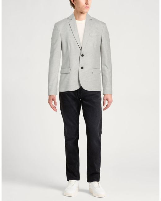 Imperial Gray Blazer Polyester, Viscose, Elastane for men