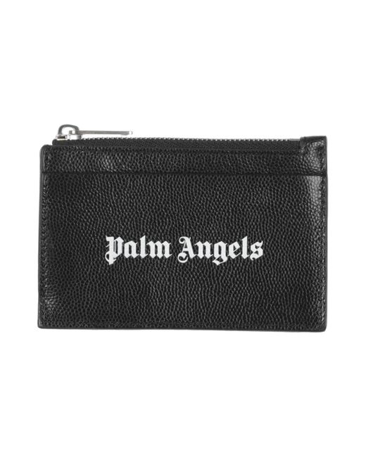 Palm Angels Black Coin Purse Soft Leather for men