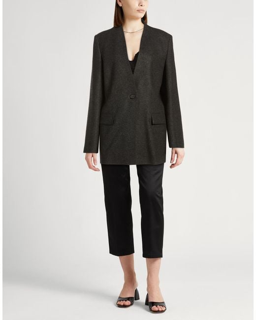 Totême Black Blazer Viscose, Wool