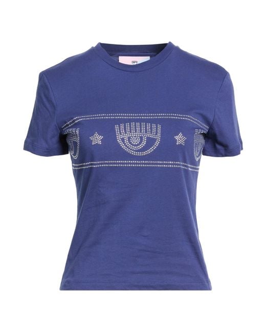Chiara Ferragni Blue T-Shirt Cotton