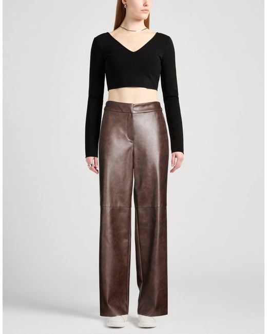 Kaos Brown Pants Polyester, Polyurethane
