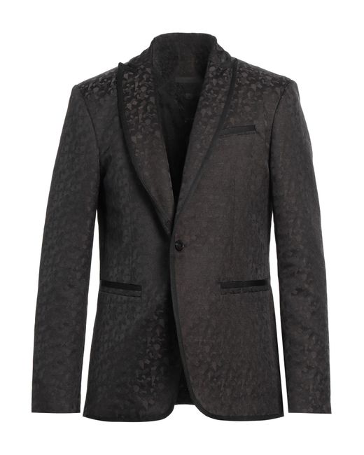 John Varvatos Black Dark Blazer Wool, Polyester, Elastane for men