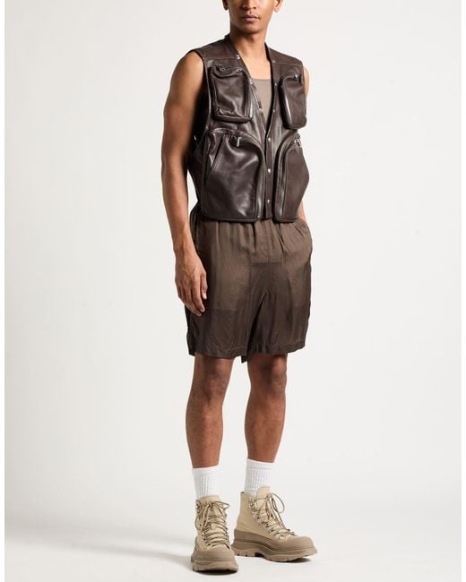 Rick Owens Brown Vest Lambskin for men