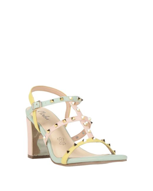 Menbur Metallic Sandals Textile Fibers
