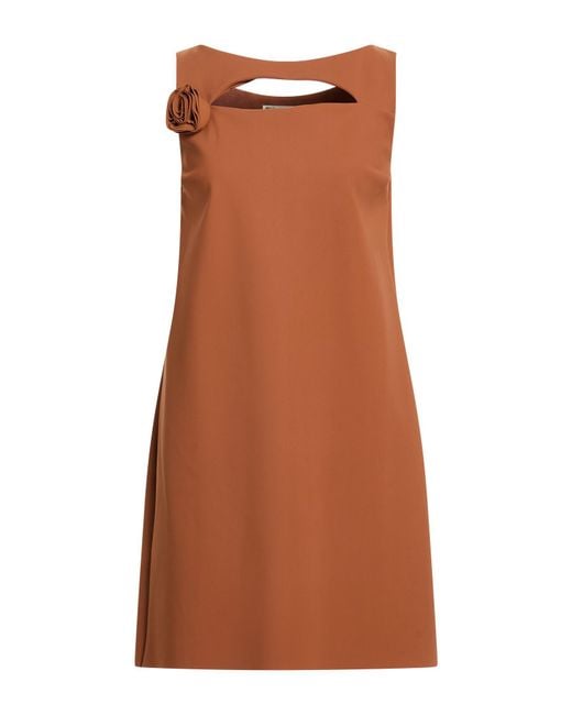 La Petite Robe Di Chiara Boni Brown Mini Dress Polyamide, Elastane