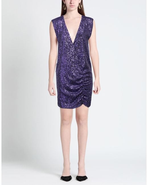 Hanita Purple H Couture Mini Dress Polyester, Elastane
